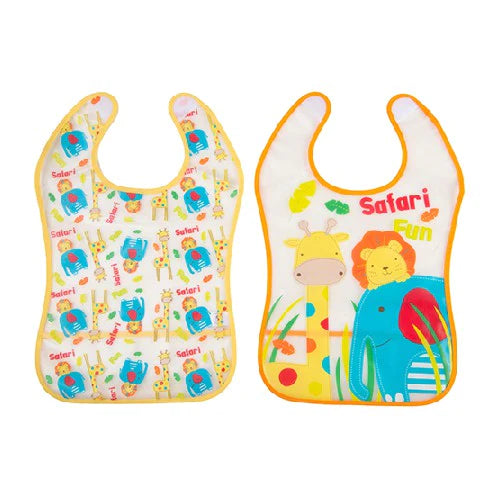 Hopop Baby Crumb Catcher Bib Big (Pack Of 2) - Assorted Print