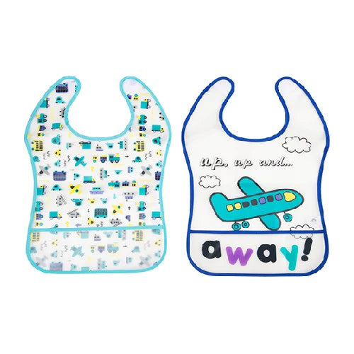 Hopop Baby Crumb Catcher Bib Big (Pack Of 2) - Assorted Print