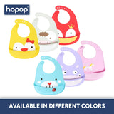 Hopop Adjustable Waterproof Silicone Baby Bib with Crumb Catcher - Assorted