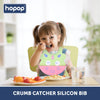 Hopop Easy Clean Crumb Catcher Silicon Bib- Assorted Print