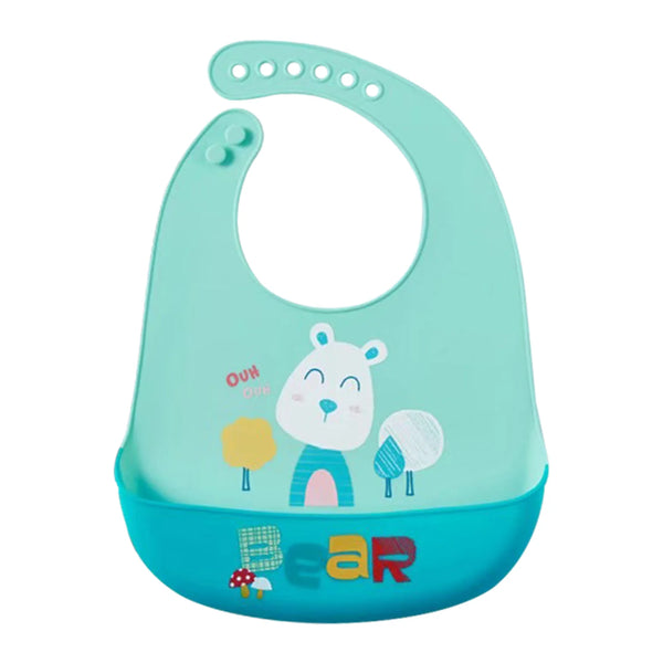 Hopop Easy Clean Crumb Catcher Silicon Bib - Assorted Print