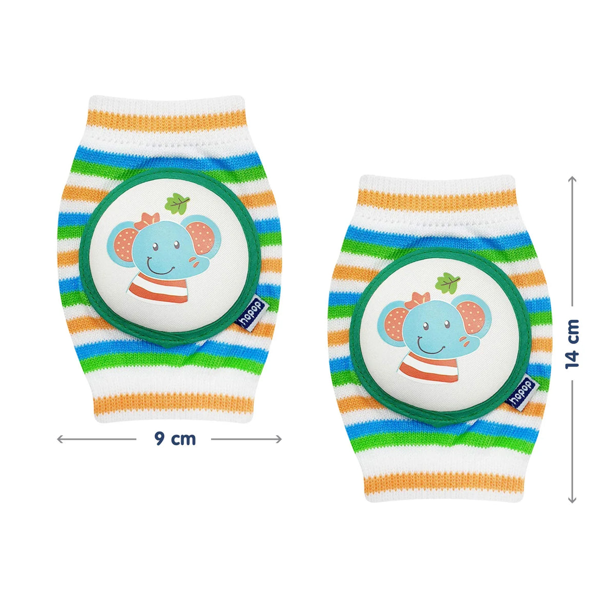 Hopop Anti-Slip Elbow & Knee Pads for Crawling Baby Free Size Multicolor