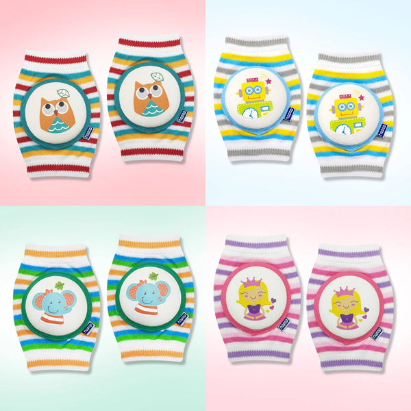 Hopop Elbow & Knee Pads For Crawling Baby - Assorted Print