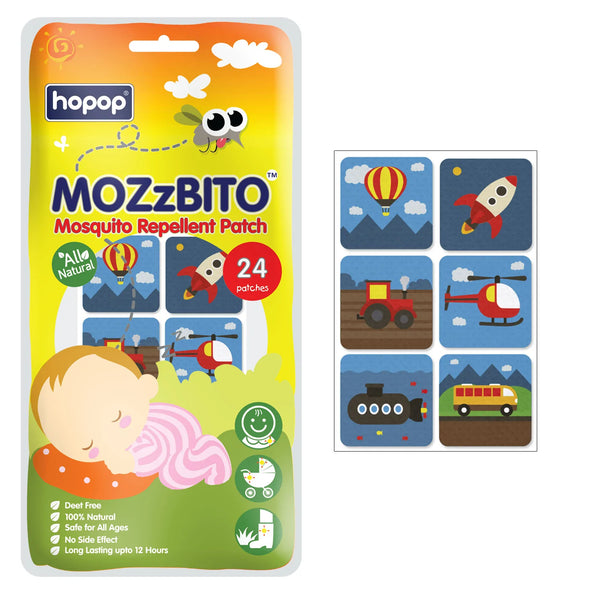 Hopop Mozzbito 100% Natural Mosquito Repellent Patches (Pack Of 24) - Assorted Print