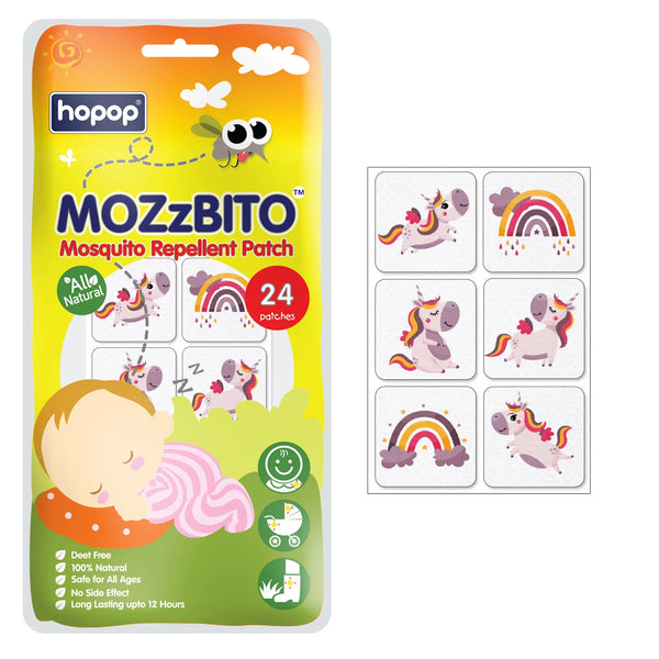 Hopop Mozzbito 100% Natural Mosquito Repellent Patches (Pack Of 24) - Assorted Print