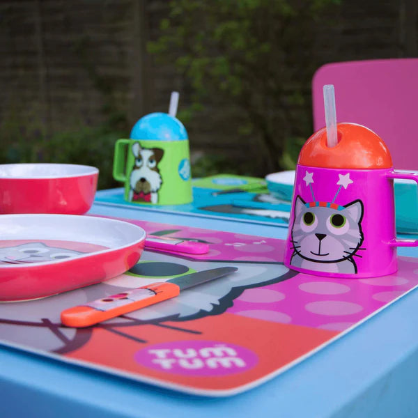 Tum Tum Easy Scoop Children'S Cutlery Set With Travel Case - Bluebell