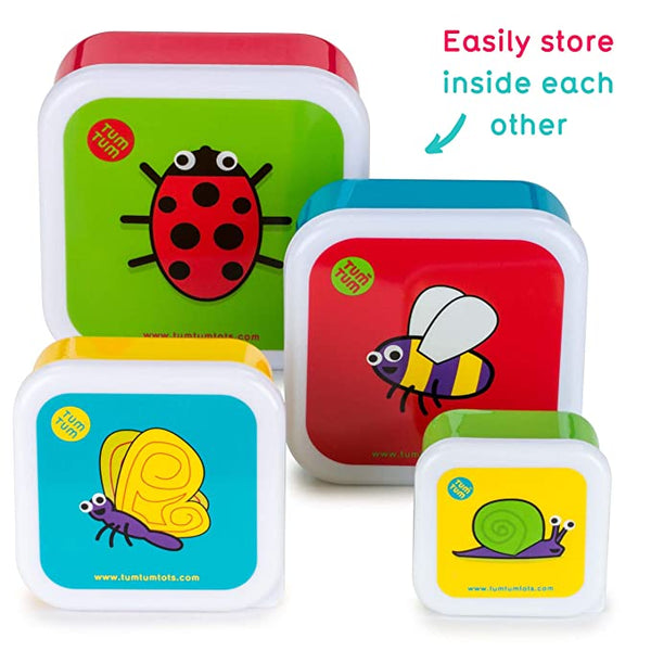 Tum Tum Nesting Snack Pots Bugs (4 Count, Multicolor)