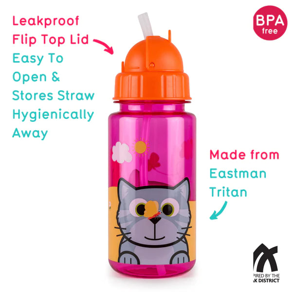 Tum Tum Flip Kids Water Bottle, 400Ml, Bluebell