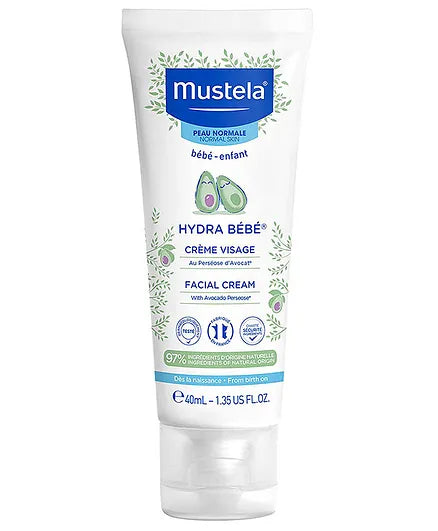 Mustela Hydra Bébé Facial Cream with Avocado 40ml – White