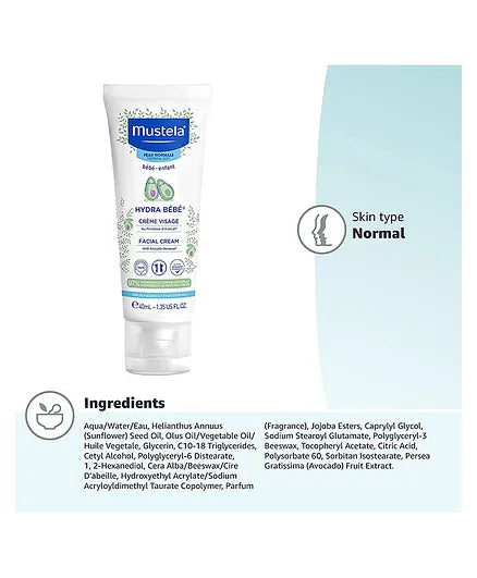 Mustela Hydra Baby Facial Cream (40ml)