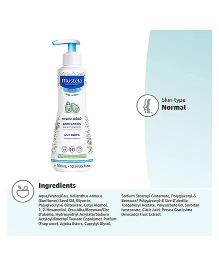 Mustela Hydra Bébé Body Lotion with Avocado 300ml