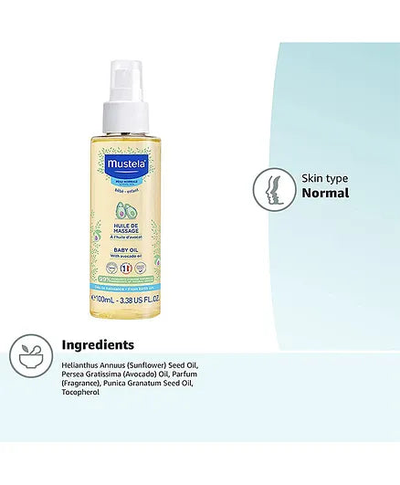 Mustela Baby Massage Oil with Avocado – 100 ml