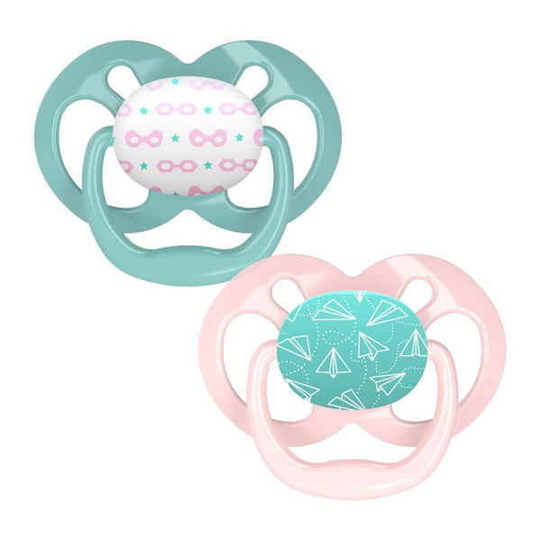 Dr Browns Pink Airplanes Advantage Pacifiers (Stage 2) | Pack Of 2