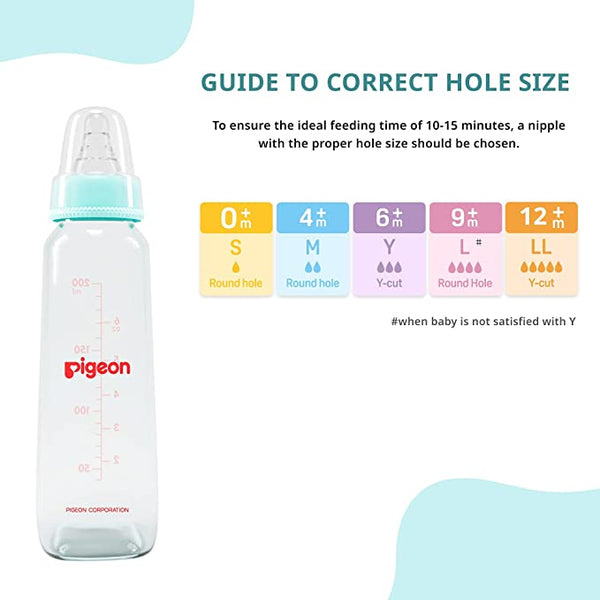 Pigeon Glass Feeding Bottle 6Oz 200Ml Blue