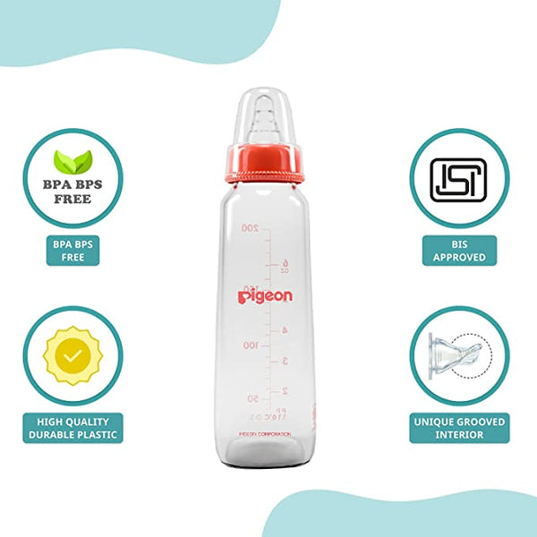 Pigeon Glass Feeding Bottle 6Oz 200Ml Red