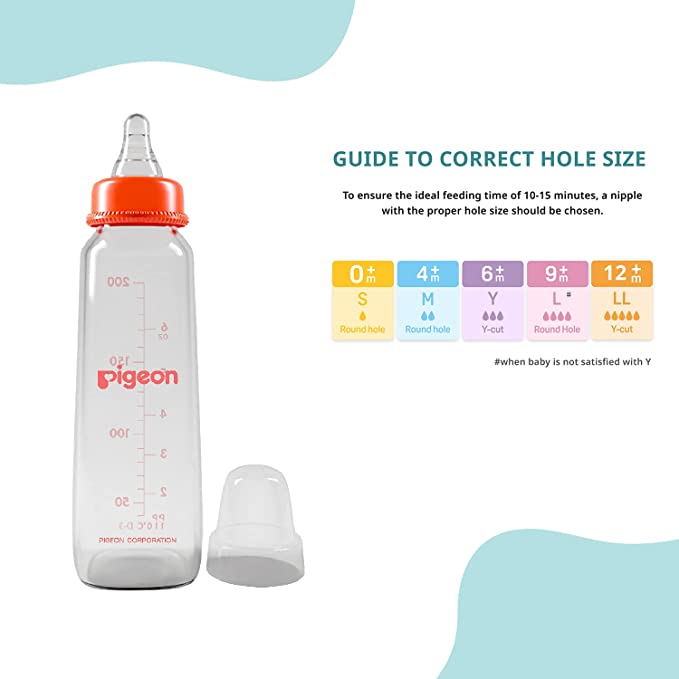 Pigeon Glass Feeding Bottle 6Oz 200Ml Red