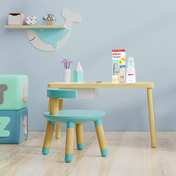 Pigeon Glass Feeding Bottle 4Oz 120Ml Blue