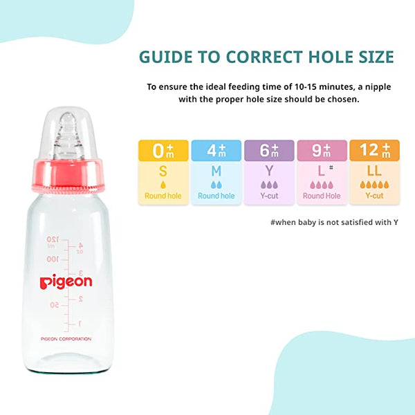 Pigeon Glass Feeding Bottle 4Oz 120Ml Red