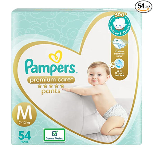 Pampers Premium Care Pants- Size M (7-12 Kgs) 54 Pants
