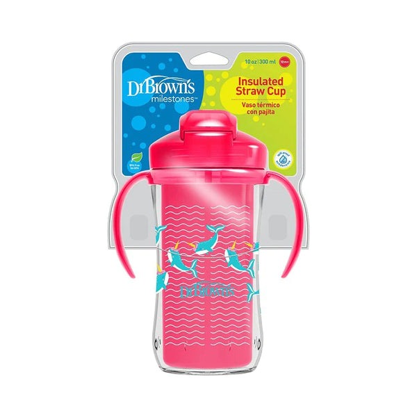 Dr Browns Insulated Straw Cup 10 Oz./300 Ml -Pink (1 To 3 Years)