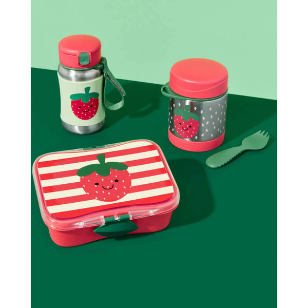Skip Hop Spark Style Stainless Steel Straw Bottle - Strawberry