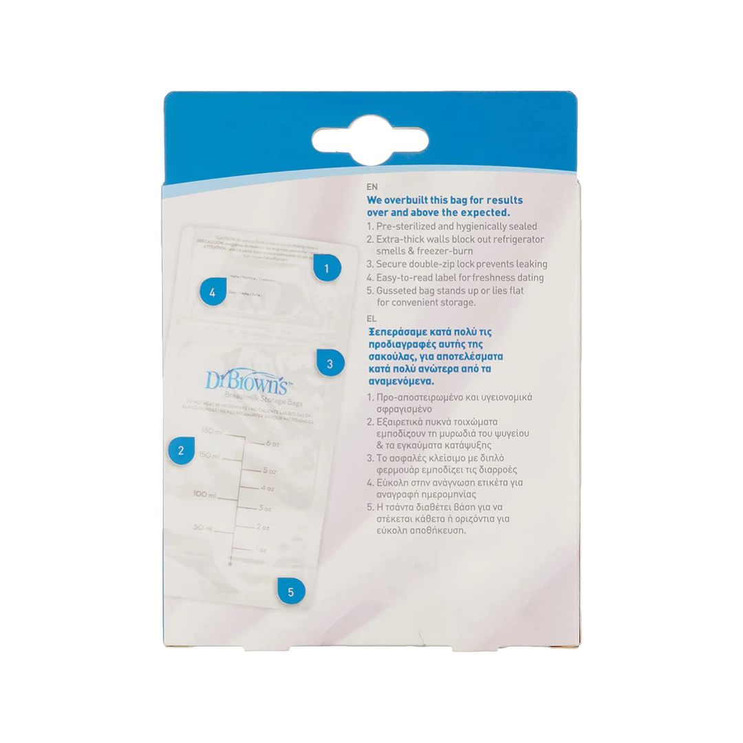 Dr. Brown’s Breast Milk Storage Bags 180 ml Pack of 25