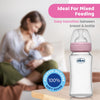 Chicco Glass Feeding Bottle Well-Being 8Oz 240Ml Pink