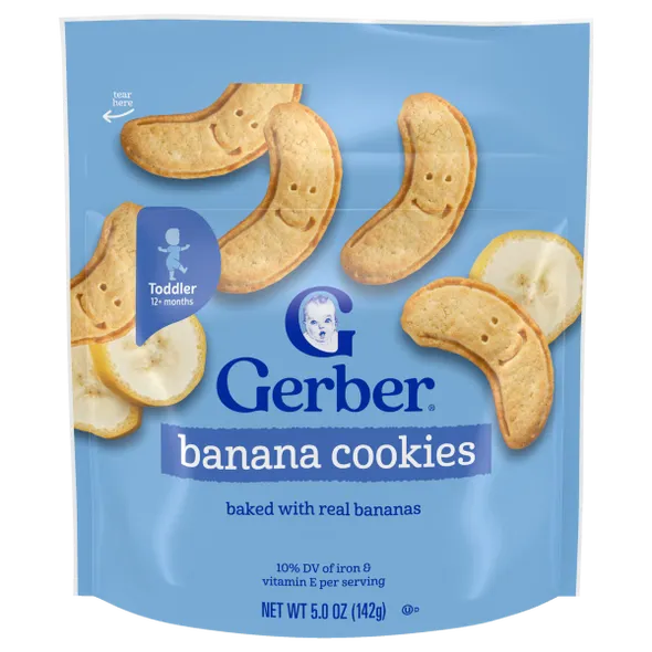 Gerber Banana Cookies Naturally Flavored Baby Snack – 12+ Months