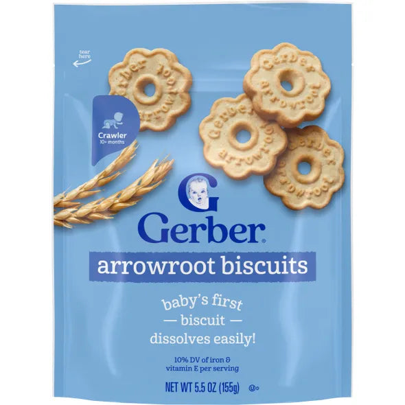Gerber Arrowroot Cookies Baby Snack – 10+ Months, Crawler Snack