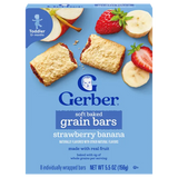 Gerber Soft Baked Grain Bars Strawberry Banana Naturally Flavored Snack – Toddler