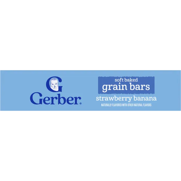 Gerber Soft Baked Grain Bars Strawberry Banana Naturally Flavored Snack – Toddler