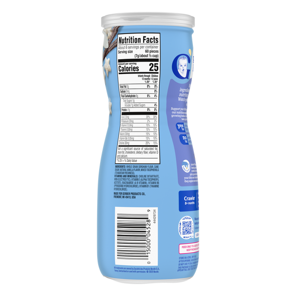 Gerber Grain & Grow Vanilla Puffs Baby Snack – 8+ Months, Cereal Snack