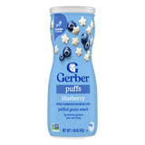 Gerber Grain & Grow Blueberry Puffs Baby Snack – 8+ Months, Cereal Snack