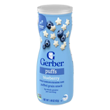 Gerber Grain & Grow Blueberry Puffs Baby Snack – 8+ Months, Cereal Snack