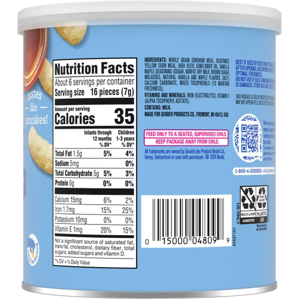 Gerber Lil’ Crunchies Vanilla Maple Naturally Flavored Baby Snack – 8+ Months