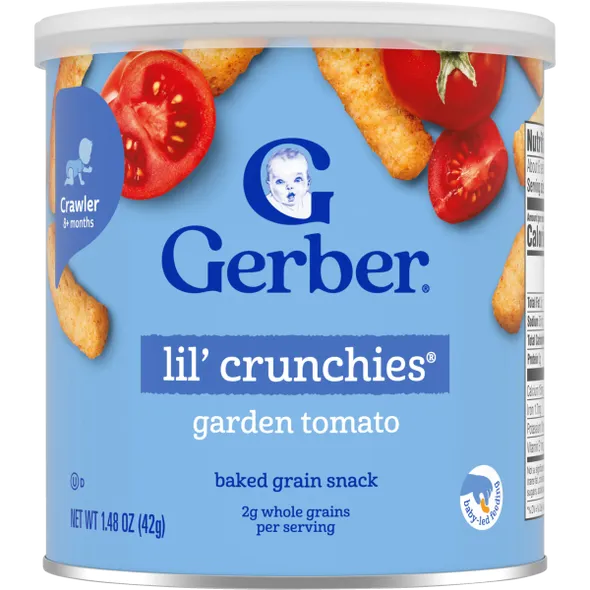 Gerber Lil’ Crunchies Garden Tomato Naturally Flavored Baby Snack – 8+ Months