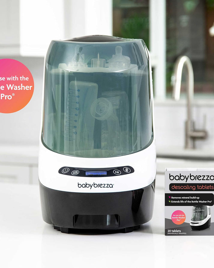 Baby Brezza Descaling Tablets Bottle & Dish Cleaner-Baby Safe-Hypoallergenic & Fragrance Free