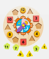 Hilife Clock O Puzzle Wooden Learning Toy 13 Pieces 3Y+ Multicolor