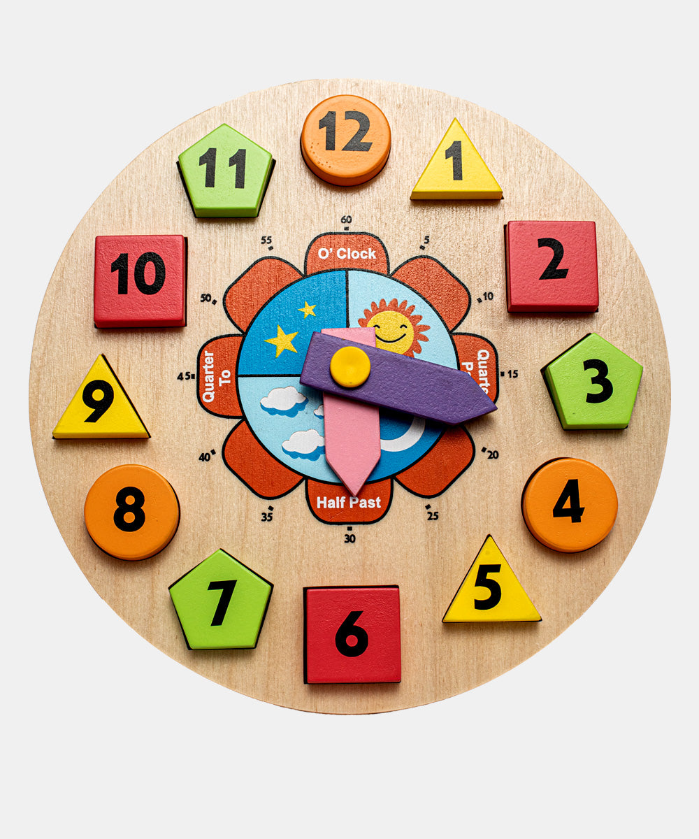 Hilife Clock O Puzzle Wooden Learning Toy 13 Pieces 3Y+ Multicolor