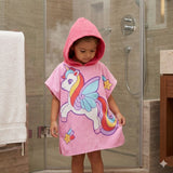 Quad Seven Magical Unicorn Hooded Towel Poncho for Kids (2–4 Years) – Soft & Absorbent Beach & Bath Robe with Sunglasses