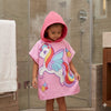 Quad Seven Magical Unicorn Hooded Towel Poncho for Kids (2–4 Years) – Soft & Absorbent Beach & Bath Robe with Sunglasses
