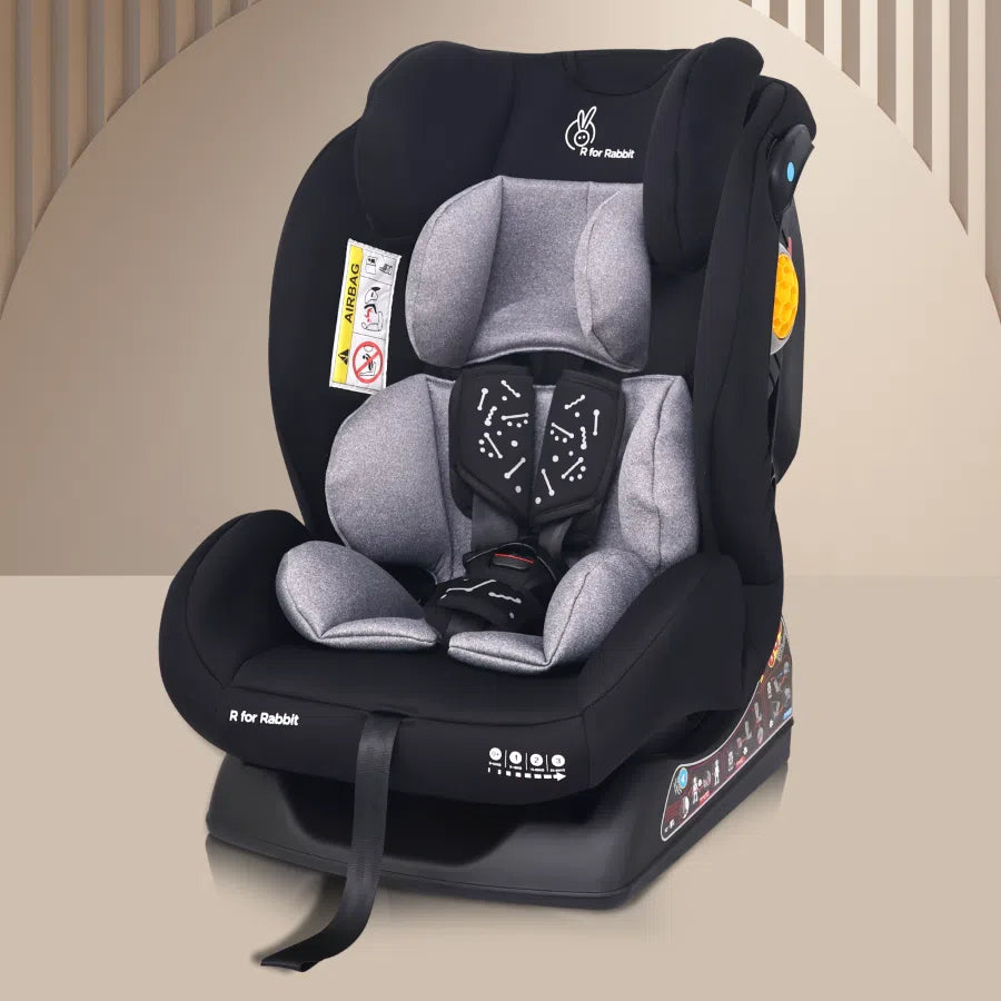 R for Rabbit Car Seat Jack N Jill - NXG Black Grey