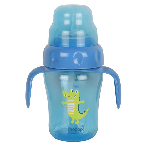 Hopop Spill-Proof Sipper Cup with Spout & Straw 210 ml Blue