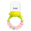 Hopop Baby Food & Fruit Nibbler with Rattle Handle Green & Pink