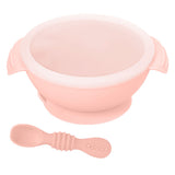Hopop Baby Feeding Silicone Bowl & Spoon with Suction Base & Snap-On Lid One Size – Pink