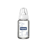 Hopop Premium Slim Neck Glass Feeding Bottle 125ml White