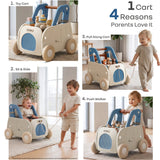 R for Rabbit Kiddie Kart Ride-On & Push Walker 4 in 1 0–3Y Up to 20kg– Grey Blue