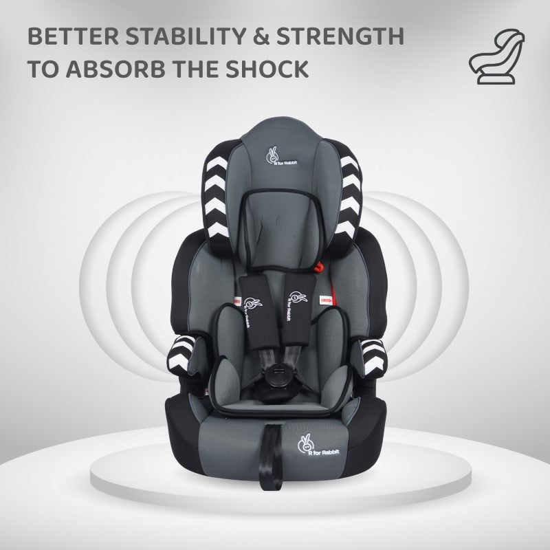 R For Rabbit Car Seat Jumping Jack Racer Grey Black