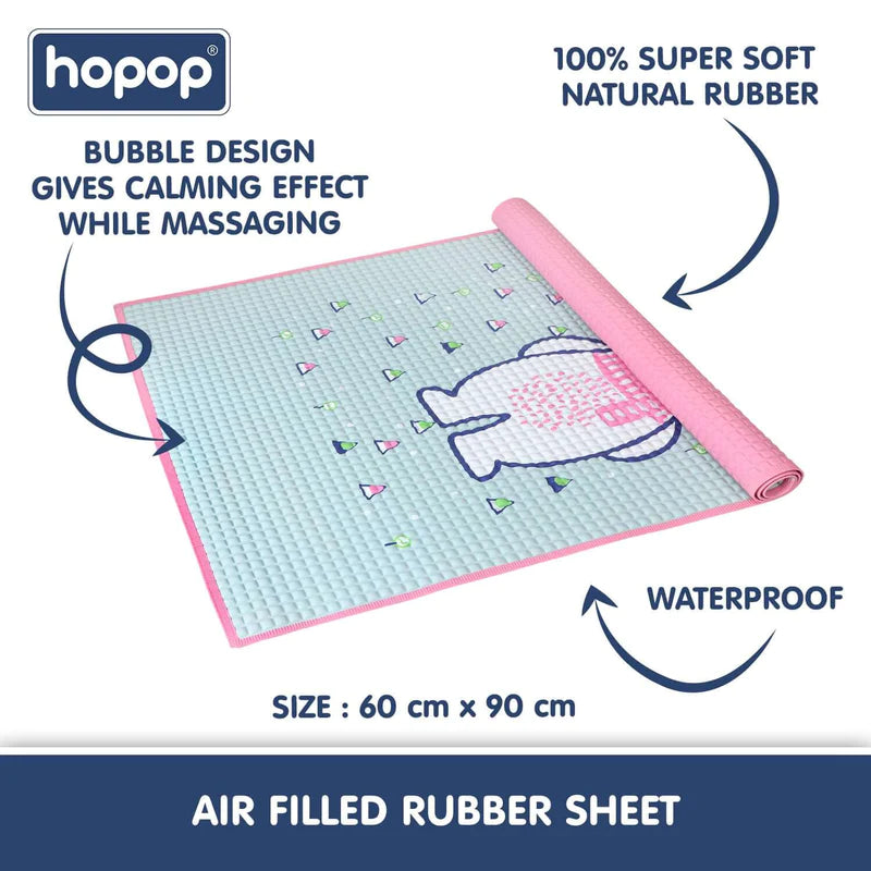 Hopop Multipurpose Baby Massage Mat & Waterproof Diaper Changing Mat Bear Blue