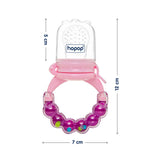 Hopop Baby Food Fruit Nibbler with Rattle Handle One Size – Pink & Purple